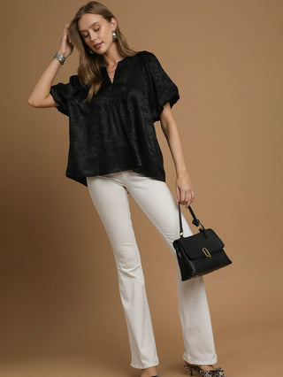 Night Out Spark Metallic Top - Black