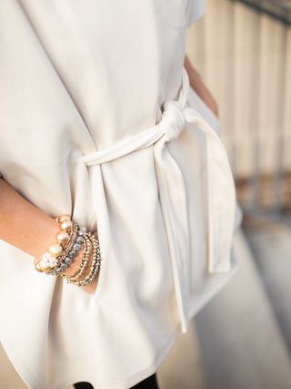 Nora Cape Poncho - Ivory