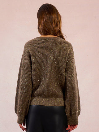 Olive Glow Knit Sweater - Khaki