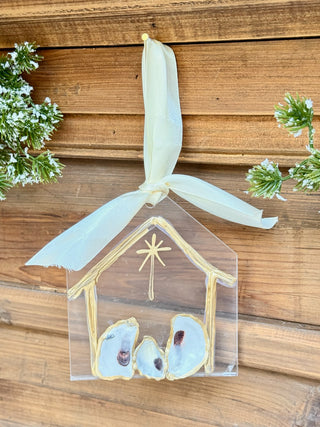 Oyster Shell Nativity Ornament