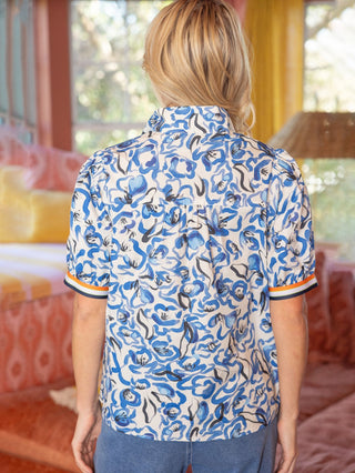 Painted Breeze Blouse - Blue/White