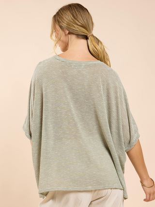 Part of Me Dolman Sleeve Top - Olive/Ivory