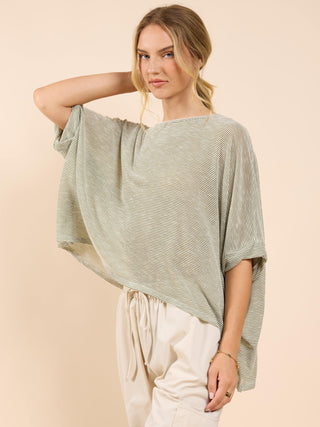 Part of Me Dolman Sleeve Top - Olive/Ivory