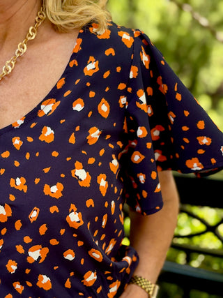 Party Animal Top - Navy/Orange