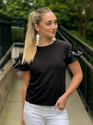 Party Rose Tee - Black