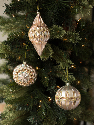metallic gold christmas tree ornaments in classic assorted shapes perfect as holiday home decor and stocking stuffer gifts