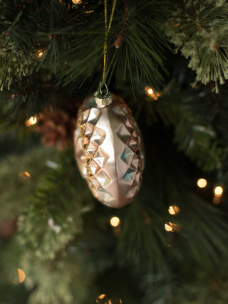 Pattern Glass Ornament - Champagne and Gold