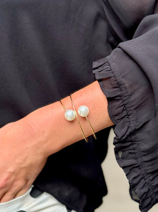 Pearl Whirl Cuff Bracelet - Gold