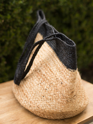 Pheobe Jute Tote - Black/Natural