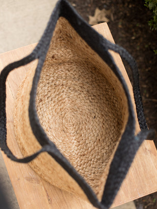 Pheobe Jute Tote - Black/Natural