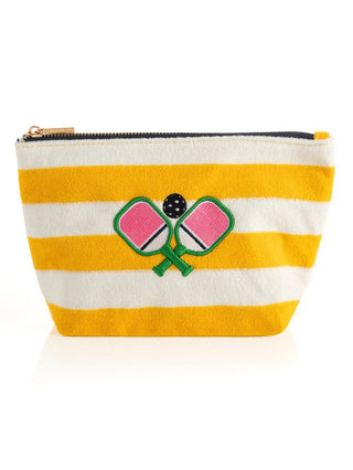 Pickleball Paddles Zip Pouch - Yellow Stripes