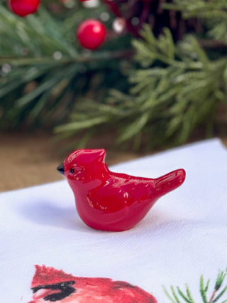 an adorable red ceramic pocket cardinal gift