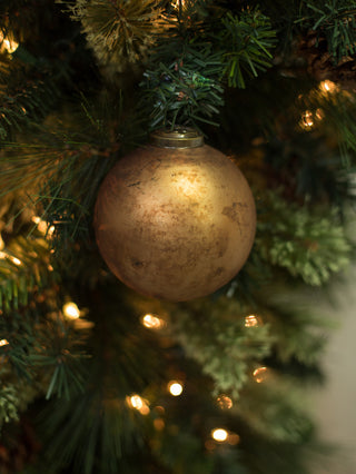 Gold Pomegranate Mercury Glass Ball Ornament
