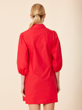 Poplin Romance Mini Dress/Tunic - Red