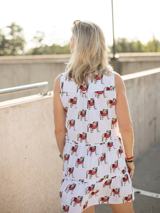 Georgia Bulldog Sleeveless Dress - White