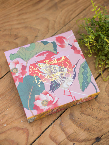 Powder Crane at Sunrise Silk Scarf - Petal