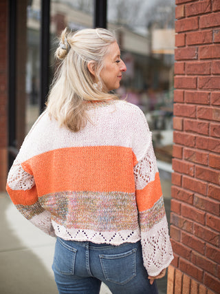 Pretty Little Colorblock Sweater - Orange