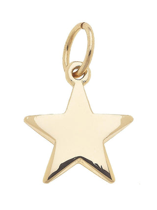 a gold puffy star shaped pendant charm for a necklace
