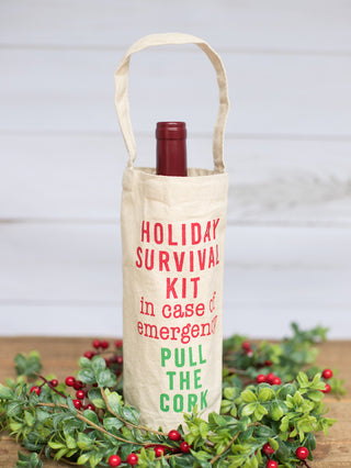 gift this witty canvas wine bag to your holiday hostess or use as christmas stocking stuffers
