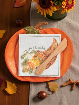 Pumpkin Cheese Plate w/Napkins Set