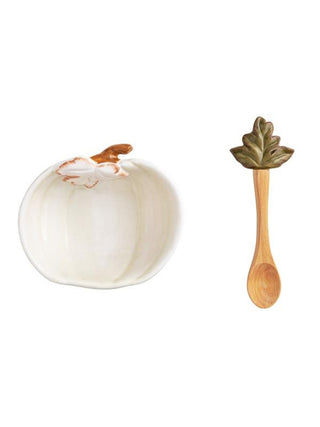 Pumpkin Dip Bowl w/Spoon Set