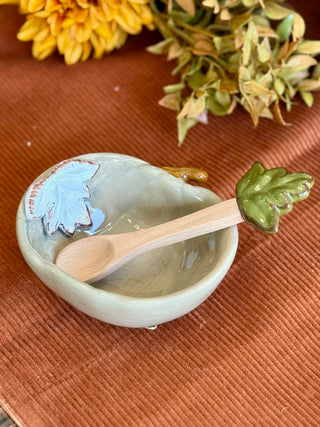 Pumpkin Dip Bowl w/Spoon Set