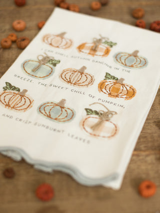 Plaid Pumpkin Embroidered Towel