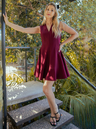 Rally Sleeveless Mini Dress - Crimson