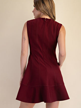 Rally Sleeveless Mini Dress - Crimson