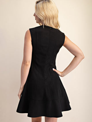 Rally Sleeveless Mini Dress - Black