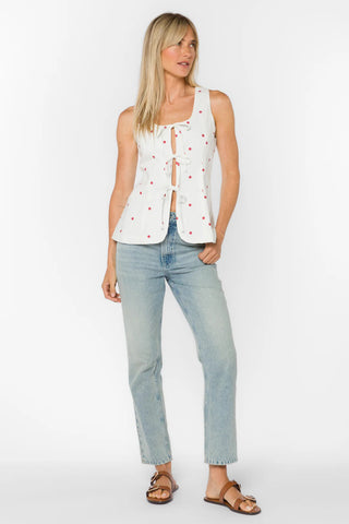 Reba Top - Cardinal Dot