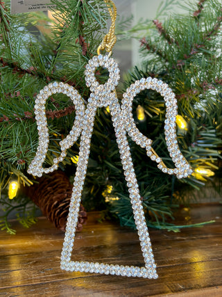 Rhinestone Angel Ornament - Gold