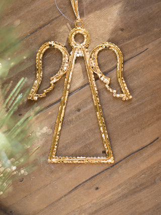 Rhinestone Gold Angel Ornament