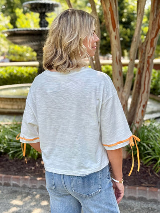 Ribbon Rally Top - Tennessee White