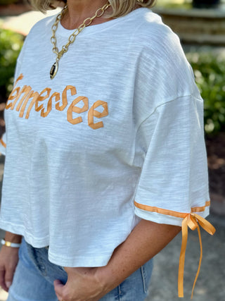 Ribbon Rally Top - Tennessee White