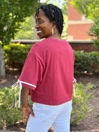Ribbon Rally Top - Alabama Crimson