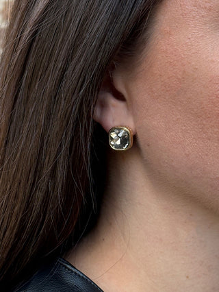 Riot Diamond Earring - Smoky Black