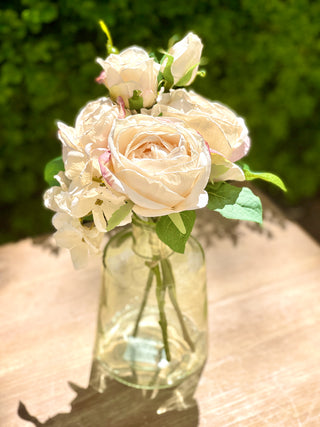 high quality artificial cream and blush rose bundle for fresh home decor