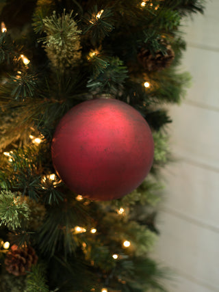 a large statement red matte christmas tree ornament perfect for holiday home decor and stocking stuffer gifts