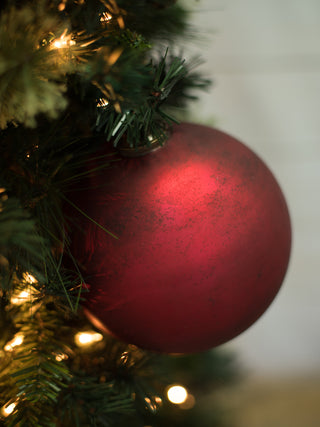 Ruby Red Glass Ball Ornament