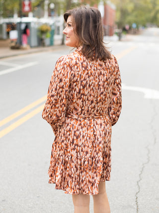 Run Wild Printed Dress - Brown Multi