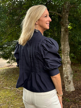 Sailors Sweetheart Blouse With Tie - Deep Navy