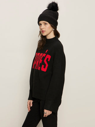 Sanctuary Apres Intarsia Sweater - Black/Red
