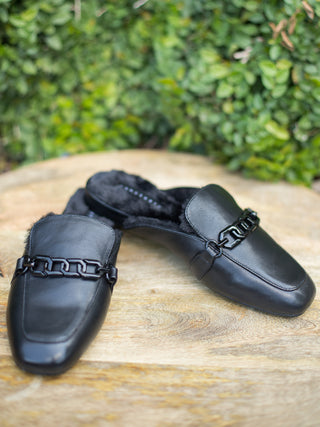 Sanctuary BigTime Fur Loafer Mule - Black