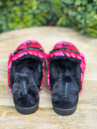 Sanctuary BigTime Fur Loafer Mule - Lipstick Red