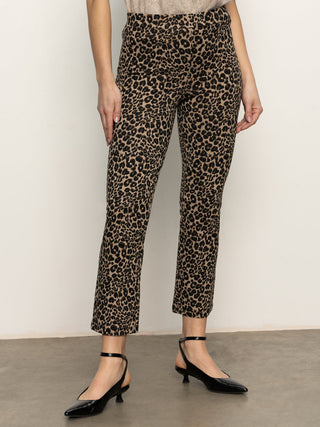 black and brown leopard print cropped leggings