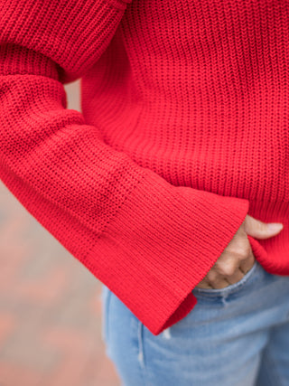 Sanctuary Chilly Out Chenille Sweater - Lipstick Red