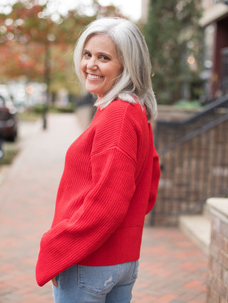 Sanctuary Chilly Out Chenille Sweater - Lipstick Red
