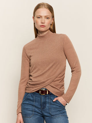 Sanctuary Draped Mock Neck Shirt