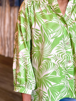 Sanctuary Flow with Me Blouse - Cool Palm Green